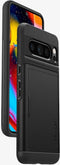 Spigen Slim Armor CS - Soft case - Versterkte valbescherming met pasjesvak - Zwart