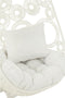 J-Line hangstoel + kussens Bula - metaal/riet - wit