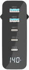 Sitecom CH-1003 - GaN Power Delivery Wandoplader 140 W - 2x USB type-A 3x USB type-C - LED-scherm