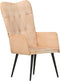 vidaXL Fauteuil canvas crèmekleurig