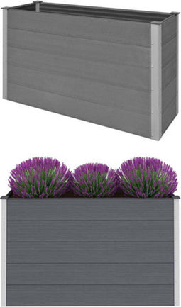 vidaXL - Plantenbak - verhoogd - 150x50x91 - cm - HKC - grijs