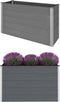 vidaXL - Plantenbak - verhoogd - 150x50x91 - cm - HKC - grijs