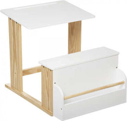 Atmosphera Kids Houten Bureau met geïntegreerd bankje - Wit