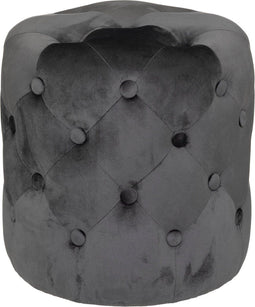 Atmosphera Adriana Poef - Velvet - Grijs - Dia 38 cm