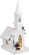 House of Seasons Kerk Decoratief Object - 18x25x49 cm - Hout - Wit