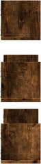 vidaXL - Wandschappen - 3 - st - 58x18x18 - cm - bewerkt - hout - gerookt - eikenkleurig