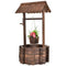 Coast Tuinfontein met Houten Put, Emmer en Bloempot met Dak – Rustiek Design – 43 x 39 x 72 cm –