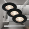 BRILONER - LED Inbouwspots - dimbaar - zwart - IP44 - set van 3 (3 stuks)