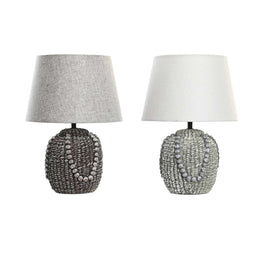 Bureaulamp DKD Home Decor Zwart Stof Polyester Groen Keramiek 220 V 50 W (24 x 24 x 34 cm) (2 Stuks)