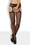 Obsessive Mesh Jarretels - Erotische Jarretelkousen - Maat S/M - Zwart