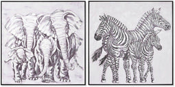 Schilderij Home ESPRIT Koloniaal 100 x 3,5 x 100 cm (2 Stuks)