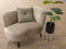 WOOOD Sara Loungefauteuil Rechts - Velvet - Khaki - 71x112x81