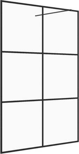 vidaXL - Inloopdouchewand - 140x195 - cm - ESG-glas - transparant - en - zwart