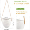 Hangende muurplantenbakken keramische plantenhouder - wit - 3 stuks