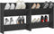 vidaXL - Wandschoenenkasten - 2 - st - 60x18x60 - cm - bewerkt - hout - grijs