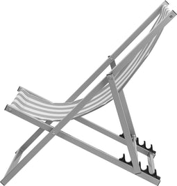 LOCRI - Strandstoel - Grijs/Wit - Polyester