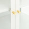 vidaXL - Dressoir - 70x35x70 - cm - staal - en - glas - wit