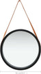 vidaXL - Wandspiegel - met - band - 50 - cm - zwart