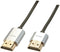 Lindy HDMI A - HDMI A - 4.50 m - Goud Zilver Zwart