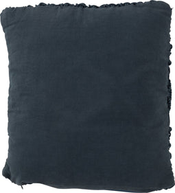 J-Line kussen Macrame Vierkant - katoen - blauw