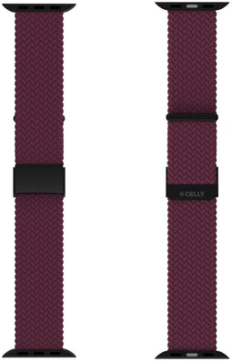 Celly WBANDBRAIDEDVL - Horloge-armband - Apple Watch 42/44/45mm - Paars