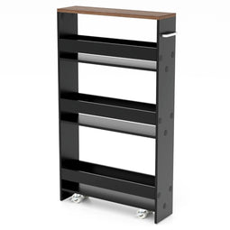 Coast Badkamerrek - 4-Laags - 47,5 x 13 x 80,5 cm - Zwart met Bruin