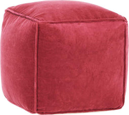 vidaXL - Poef - 40x40x40 - cm - katoenfluweel - roze