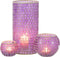 J-Line vaas Mozaiek Rond - glas - paars - 29 cm hoog