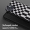 Selencia Hoesje Geschikt voor iPhone 15 Hoesje Met Koord - Selencia Siliconen design hoesje met afneembaar koord - Zwart / Irregular Check Black
