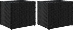 vidaXL - Plantenbakken - 2 - st - 36x30x32 - cm - poly - rattan - zwart