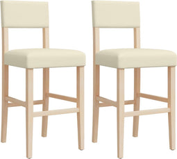 vidaXL - Barstoelen - 2 - st - massief - rubberhout - en - kunstleer