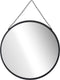 HOMdotCOM ronde spiegel met decoratieve ophanging 50 cm x 50 cm x 2,2 cm zilver+zwart