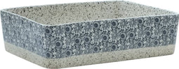vidaXL - Opzetwasbak - rechthoekig - 46x35,5x13 - cm - keramiek - grijs - en - blauw