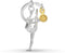 Metalmorphose sleutelhanger gymnast met trofee