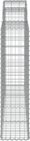 vidaXL - Schanskorven - 4 - st - gewelfd - 200x30x120/140 - cm - ijzer
