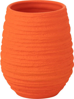 J-Line bloempot Fiesta - keramiek - oranje - small - Ø 18 cm