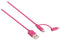 Sweex 2-in-1 Data en Oplaadkabel - USB 2.0 / Micro-USB + Lightning - 100cm - Roze