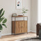 vidaXL - Dressoir - 70x30x80 - cm - bewerkt - hout - artisanaal - eikenkleur