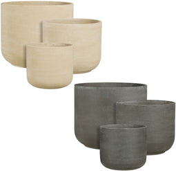 Mica Decorations Bloempot Chess - 45x45x38 cm - cement - Creme,Donker Grijs