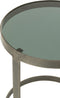 J-Line bijzettafel Rond - ijzer/glas - grijs - set van 3