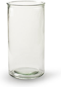 Cilinder 'Chloe' h20 d10 cm - Transparant/Helder/Doorzichtig glas - Bloemen/Boeket vaas - Decoratie