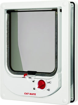 Cat Mate Elektromagnetisch Kattenluik met 4-Wegvergrendeling - 24,2 cm x 19,5 cm x 6 cm - wit - 254W