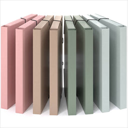 ACROPAQ - 8 x Elastobox A4, Pastel, For boys, girls and children, Nordic colors - Document box, File