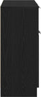 vidaXL - Zwarte - Eikenhouten - Dressoir - 60x30x70 - cm - Bewerkt - Hout