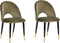 Set van 2 eetkamerstoelen MAGALIA Fluweel Olijfgroen