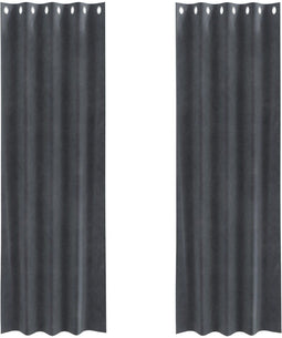 vidaXL - Blackoutgordijnen - met - Oogjes - 2 - stuks - Lichtgrijs - Velours
