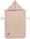Jollein River Knit - Voetenzak voor Autostoel en Kinderwagen - Met capuchon - Pale Pink