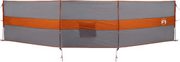 vidaXL - Windscherm - camping - waterdicht - 490x123 - cm - grijs - en - oranje
