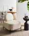 LUNDE - Fauteuil - Beige - Polyester