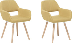 CHICAGO - Eetkamerstoel - Mosterdgeel - Polyester